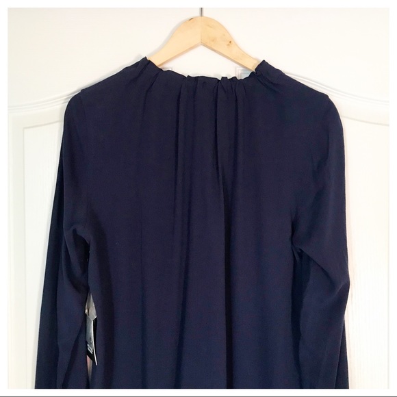 NWT Simply Vera Vera Wang Navy Long Sleeve Blouse - Picture 8 of 14